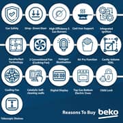 Beko 90x60cm Freestanding Combination Cooker, Gas Hob & Electric Oven, Air Fryer, 5 Burners (1 Wok), 108L - BGTW11227EXA