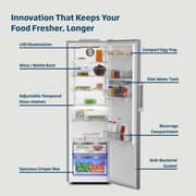 Beko 447L Upright Refrigerator, Single Door, No Frost, Titanium Inox - RLNE500DX