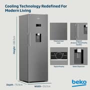 Beko 447L Upright Refrigerator, Single Door, No Frost, Titanium Inox - RLNE500DX