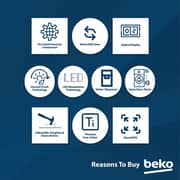 Beko 447L Upright Refrigerator, Single Door, No Frost, Titanium Inox - RLNE500DX