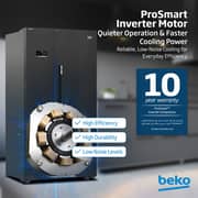 Beko 635L Side-by-Side Refrigerator, NeoFrost Dual Cooling, Dark Inox - GNE741PP