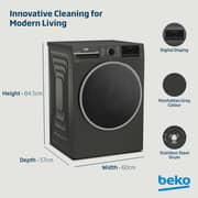 Beko 8/5kg Washer/Dryer, 1400 RPM, 15 Programs, Wash & Wear Program, Manhattan Grey - WD8514W