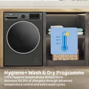 Beko 8/5kg Washer/Dryer, 1400 RPM, 15 Programs, Wash & Wear Program, Manhattan Grey - WD8514W