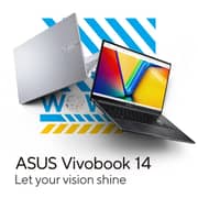 Asus Vivobook 14 (2024) Laptop - 12th Gen / Intel Core i7-1255U / 14inch FHD / 512GB SSD / 16GB RAM / Shared Intel Iris Xe Graphics / Windows 11 Home / English & Arabic Keyboard / Quiet Blue / Middle East Version - [F1404ZA-NK531W]