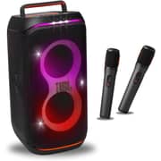 JBL PartyBox Club 120 - Portable Party Speaker with Foldable Handle, Powerful Pro Sound, 12 Hours of Play time (Black) + JBL PartyBox Digital Wireless Microphones, Pair (Black) Bundle