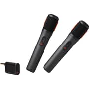 JBL PartyBox Club 120 - Portable Party Speaker with Foldable Handle, Powerful Pro Sound, 12 Hours of Play time (Black) + JBL PartyBox Digital Wireless Microphones, Pair (Black) Bundle
