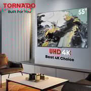 ​Tornado 55-inch 4K UHD Smart Google TV, Dolby Vision, HDR10+, Game Mode, Voice Control – 55UA3400G (2024 Model)