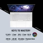 Asus ROG Zephyrus G16 Gaming (2024) Laptop - AMD Ryzen AI 9-HX 370 / 16inch WQXGA / 2TB SSD / 32GB RAM / 8GB NVIDIA GeForce RTX 4070 Graphics / Windows 11 Home / English & Arabic Keyboard / Platinum White / Middle East Version - [ GA605WI-AI-OLED9232G]