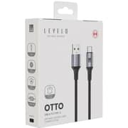 Levelo Otto USB A to C Leather Cable 1.2m Black