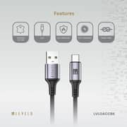 Levelo Otto USB A to C Leather Cable 1.2m Black