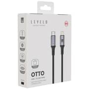 Levelo Otto USB-C to Lightning Leather Cable 1.2m Black