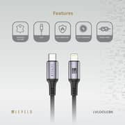 Levelo Otto USB-C to Lightning Leather Cable 1.2m Black