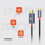 Porodo Type-C To HDMI Cable 2m Black
