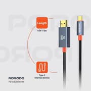 Porodo Type-C To HDMI Cable 2m Black