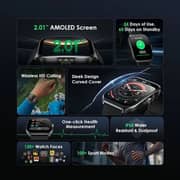 Oraimo 2.01 Inches Nova AM Smartwatch with AMOLED Display & Fitness Suite - Light Chrome