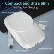 V Walk Power Bank With Built-in Stand And Cable White