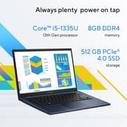 Asus Vivobook 14 (2024) Laptop - 13th Gen / Intel Core i5-1335U / 14inch FHD / 512GB SSD / 8GB RAM / Shared Intel Iris Xe Graphics / Windows 11 Home / English & Arabic Keyboard / Quiet Blue / Middle East Version - [X1404VA-NKI585WU]