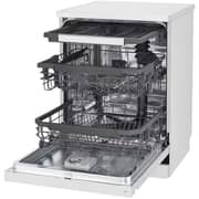 LG 14 Place Setting Dishwasher with QuadWash, EasyRack Plus, TrueSteam, Inverter Direct Drive, ThinQ, and White Finish – DFB512FW