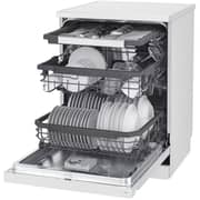 LG 14 Place Setting Dishwasher with QuadWash, EasyRack Plus, TrueSteam, Inverter Direct Drive, ThinQ, and White Finish – DFB512FW