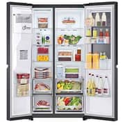 LG 26.7 Cu.Ft Side-by-Side Refrigerator with InstaView, Hygiene Fresh+, Inverter Compressor, Platinum Silver