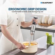 Blaupunkt 1000W Hand Immersion Blender With Stainless Steel Shaft And Blade, Variable Speed Stick Blender For Hot And Cold Blending, Ergonomic Grip And Easy Clean Design For Soups Smoothies Purees PBH425