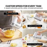 Blaupunkt 500W Hand Mixer With 5 Speed Turbo Function, 2 Beaters And 2 Dough Hooks, Lightweight Electric Cake Beater For Mixing Whisking Kneading, Ergonomic Design And Easy Eject Button PMH205