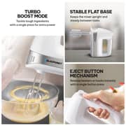 Blaupunkt 500W Hand Mixer With 5 Speed Turbo Function, 2 Beaters And 2 Dough Hooks, Lightweight Electric Cake Beater For Mixing Whisking Kneading, Ergonomic Design And Easy Eject Button PMH205