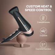 Blaupunkt 2000W Hair Dryer With Ionic Function, 3 Heat And 2 Speed Settings, Cool Shot Button, Diffuser And Concentrator Attachments, Lightweight Design For Fast Drying And Frizz Control – SDL425BK