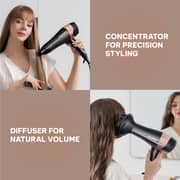 Blaupunkt 2000W Hair Dryer With Ionic Function, 3 Heat And 2 Speed Settings, Cool Shot Button, Diffuser And Concentrator Attachments, Lightweight Design For Fast Drying And Frizz Control – SDL425BK