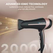 Blaupunkt 2000W Hair Dryer With Ionic Function, 3 Heat And 2 Speed Settings, Cool Shot Button, Diffuser And Concentrator Attachments, Lightweight Design For Fast Drying And Frizz Control – SDL425BK