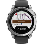 Garmin 010-03025-00 Fenix E Smartwatch Stainless Steel with Black Silicone Band
