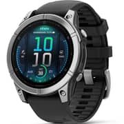 Garmin 010-03025-00 Fenix E Smartwatch Stainless Steel with Black Silicone Band