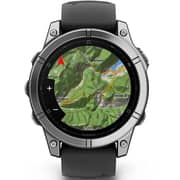 Garmin 010-03025-00 Fenix E Smartwatch Stainless Steel with Black Silicone Band