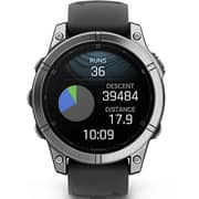 Garmin 010-03025-00 Fenix E Smartwatch Stainless Steel with Black Silicone Band