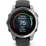 Garmin 010-03025-00 Fenix E Smartwatch Stainless Steel with Black Silicone Band