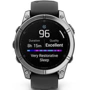Garmin 010-03025-00 Fenix E Smartwatch Stainless Steel with Black Silicone Band