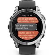 Garmin 010-03025-00 Fenix E Smartwatch Stainless Steel with Black Silicone Band