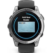 Garmin 010-03025-00 Fenix E Smartwatch Stainless Steel with Black Silicone Band