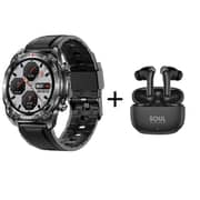 Xcell Watch Elite 6 Smartwatch 1.52″ HD Screen Black + Supermoon Earbuds
