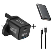 Xcell Wall Charger Black + Cable + Power Bank 10000mAh