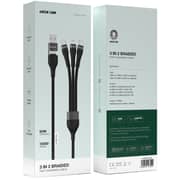Green Lion 3-in-2 Braided Fast Charging Cable 1.2m Black