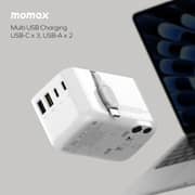 Momax 1 Pc 1-World+ Flow 4 Port Travel Charger Black/White