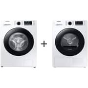 Samsung Front Load Washer 8KG WW80TA046AEGU + Front Load Dryer 8 kg DV80TA020AE