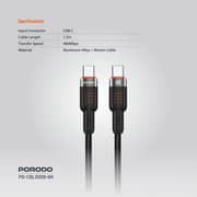 Porodo USB-C To USB-C Cable 1.2m Black