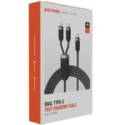 Porodo USB-C To USB-C Cable 1.2m Black