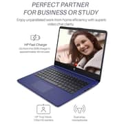 HP (2019) Laptop - Intel Pentimu Silver-N5030 / 14inch HD / 256GB SSD / 4GB RAM / Shared Intel UHD Graphics 605 / Windows 11 / English Keyboard / Blue / International Version - [14-DQ0734]