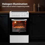 Beko 50x50cm Freestanding Ceramic Electric Cooker, 3 Zones, 4 Functions, A+ Rating, White - CSS48100GW