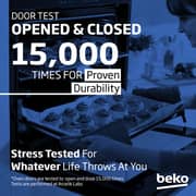 Beko 50x50cm Freestanding Ceramic Electric Cooker, 3 Zones, 4 Functions, A+ Rating, White - CSS48100GW
