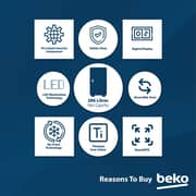 Beko 313L Upright Freezer, Single Door, No Frost, Titanium Inox - RFNE360X