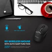 Pawa 6D Wireless Mouse With Auto Sleep Function Black